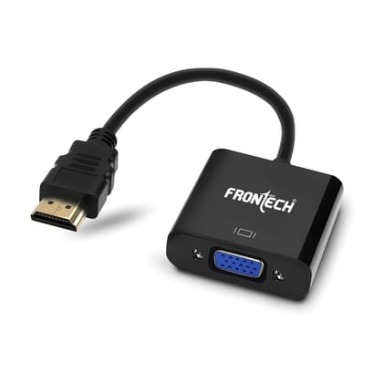 Frontech HDMI to VGA Adapter with Full HD 1080p Resolution, Gold Plated connectors, Plug Play Usage, Strong and Durable Build Quality.(NC-0037)
