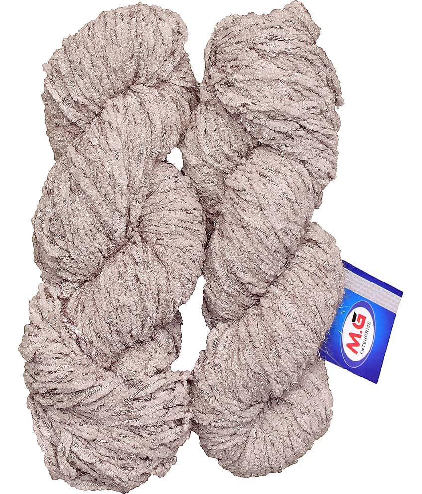 Knitting Yarn Puff Knitting Yarn Thick Chunky Wool, Extra Soft Thick Beige 200 gm  Best Used with Knitting Needles, Crochet Needles Wool Yarn for Knitting.