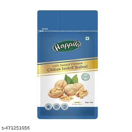 Happilo Premium 100% Natural Chilean Inshell Walnut Value Pack 500g