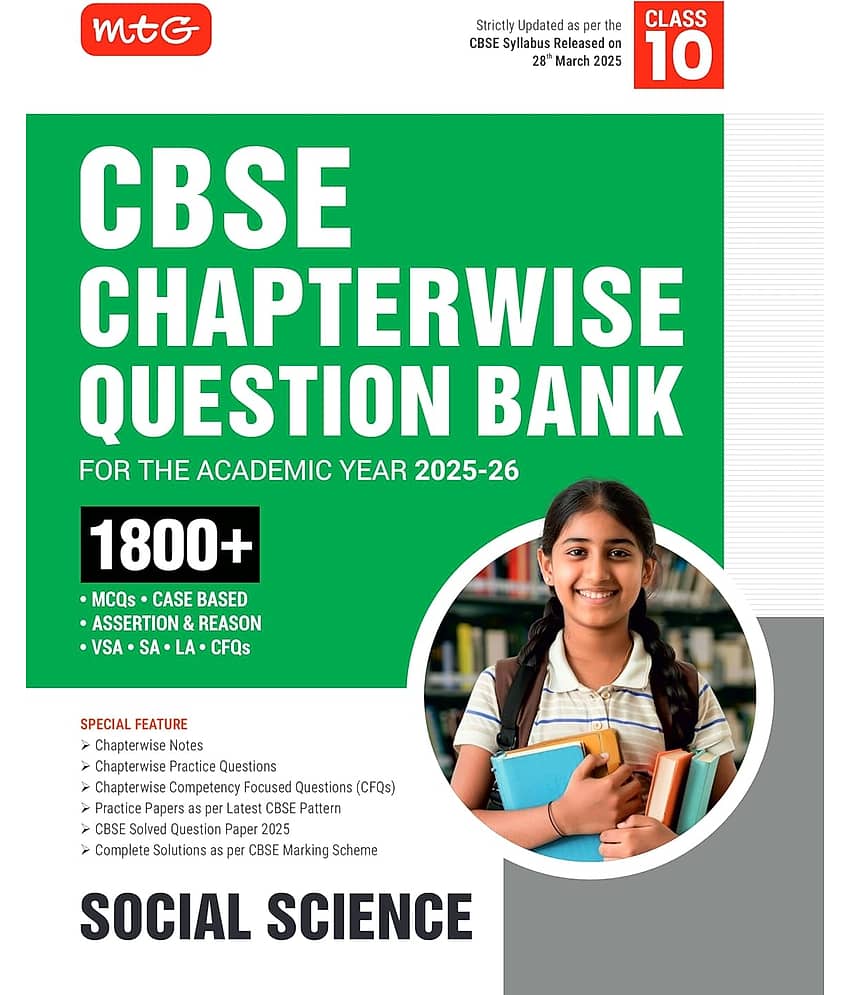 MTG CBSE Chapterwise Question Bank Class 10 Social-Science For 2026 Board Exam | As Per Latest CBSE Syllabus Released on 28 March 2025
