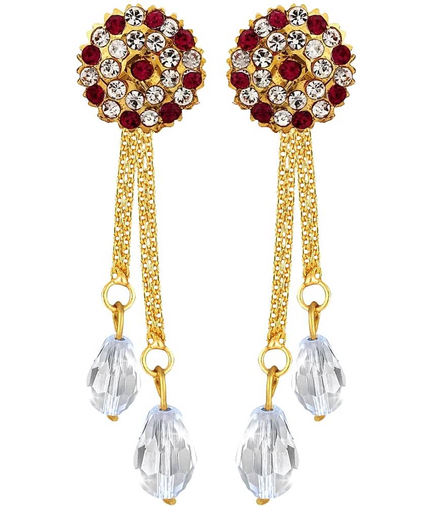 Vighnaharta Golden Drop Earrings ( Pack of 1 )