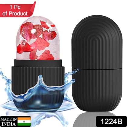 Face Ice Roller Massager for Swelling & Puffiness Reduction (Black)