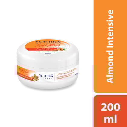 Yuthika Soft Touch Cream, Almond Intensive Light Moisturizer for Hydrated & Smooth Skin - 200ml