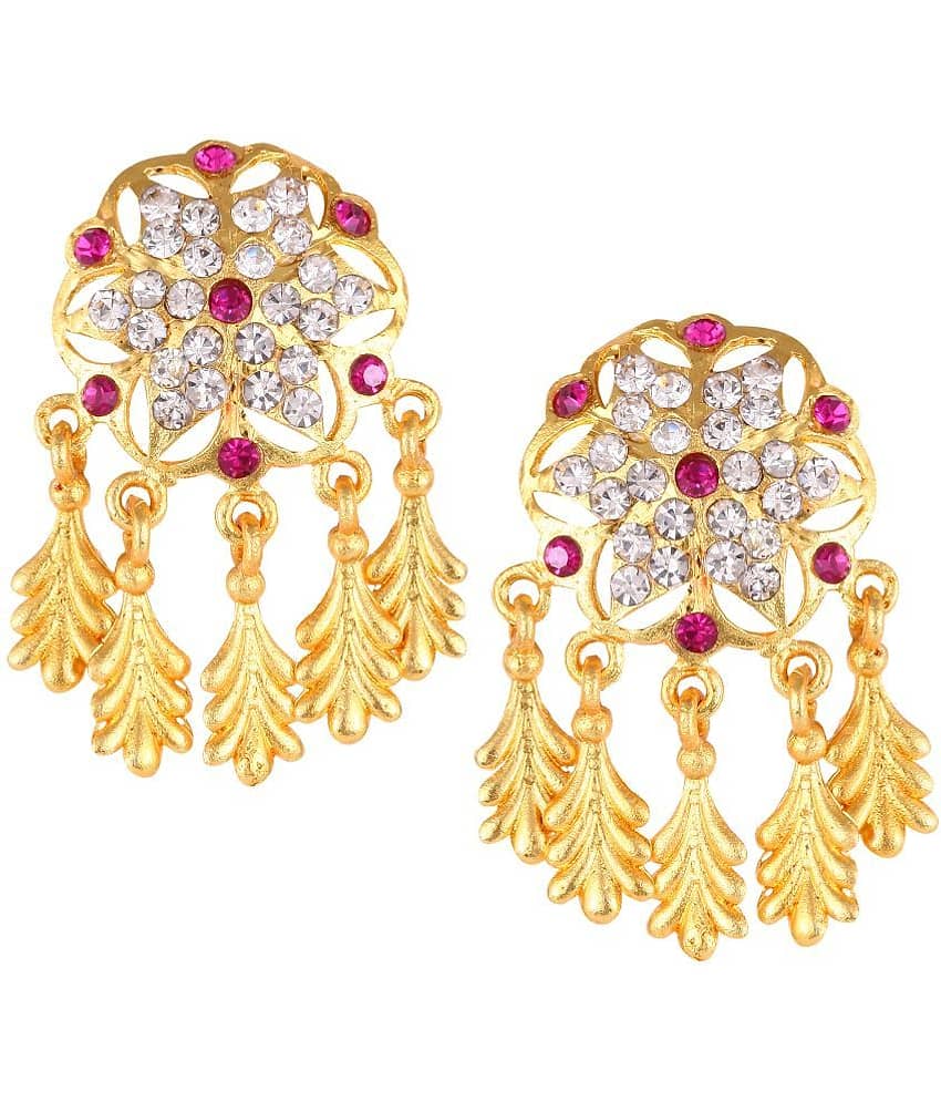 VIVASTRI Golden Chandbalis Earrings ( Pack of 1 )