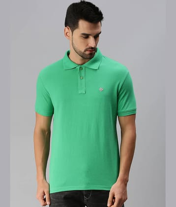 ONN Pack of 1 Cotton Blend Regular Fit Solid Half Sleeves Men's Polo T Shirt ( Green )