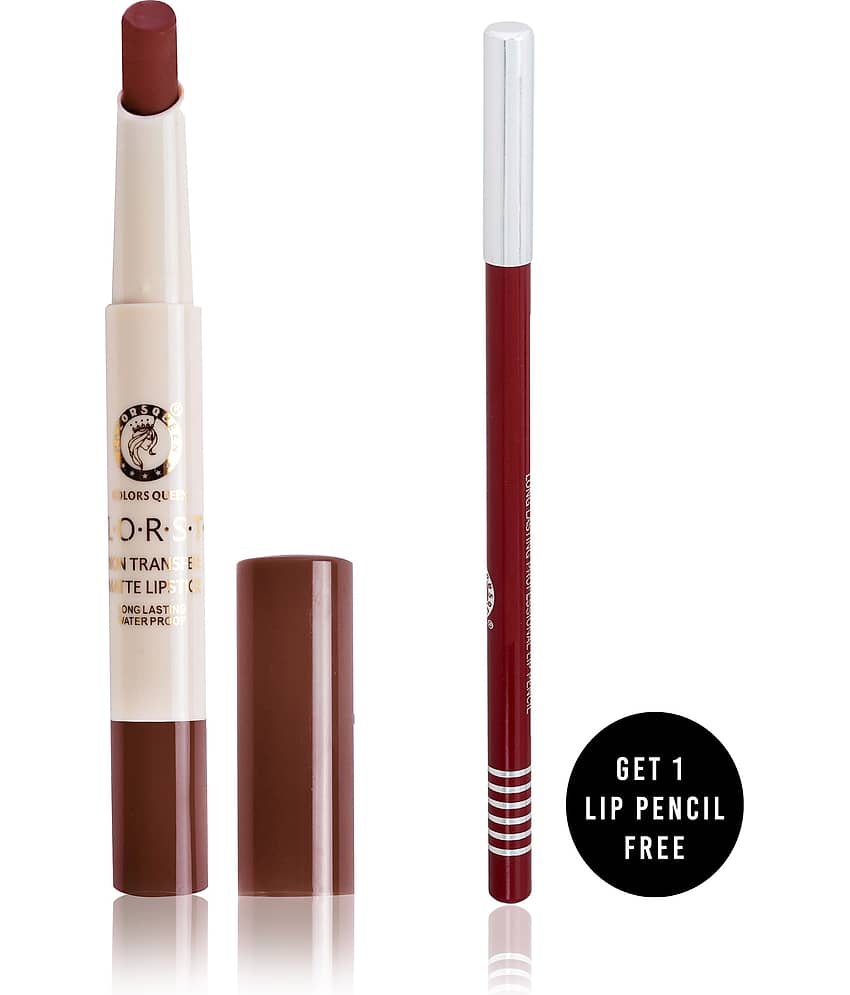 Colors Queen Kiss Proof Matte Lipstick Maroon Pack of 2 2.1 g