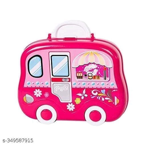 Pretend Makeup Toys for Girls, Beauty Set in Carrying Case with Mirror and Accessories