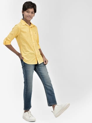 Floral Print Yellow Shirt-5-6Y / Yellow