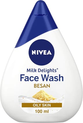 NIVEA Women Face Wash for Oily Skin, Milk Delights Besan, 100 ml