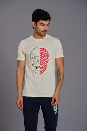 Warrior Printed Ivory T-Shirt for Men