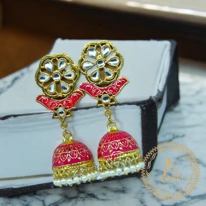 Beautiful Red Jhumkas
