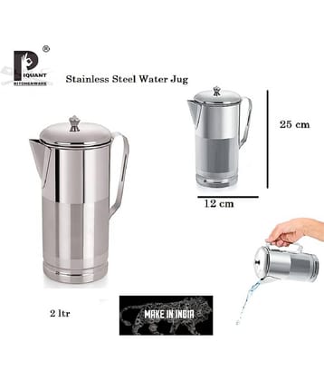 PIQUANT KITCHENWARE Silver Touch Stainless Steel Jugs 2000 mL