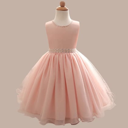 Beautiful Beaded Dress - Girly Princess-Pink / 2T / China