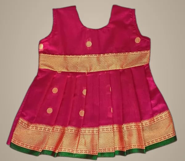MOM AND ME FASHION Pink Cotton Frock (2-3 Years) | Premium Elegant Design | Festive Wear
