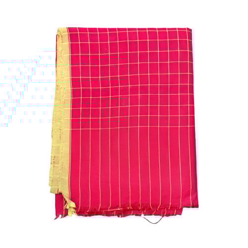 Polyester Innaphi (Red) – Traditional Handwoven Manipuri Shawl