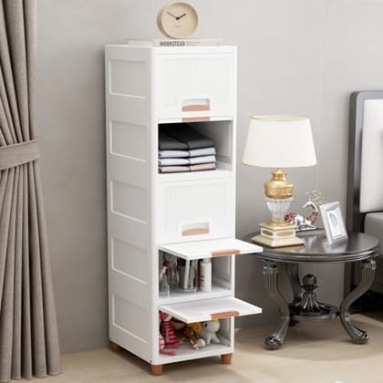 JD FRESH 5 Tier Foldable Organizer for Clothes/Modular Kitchen Storage Rack/Multipurpose Wardrobe for