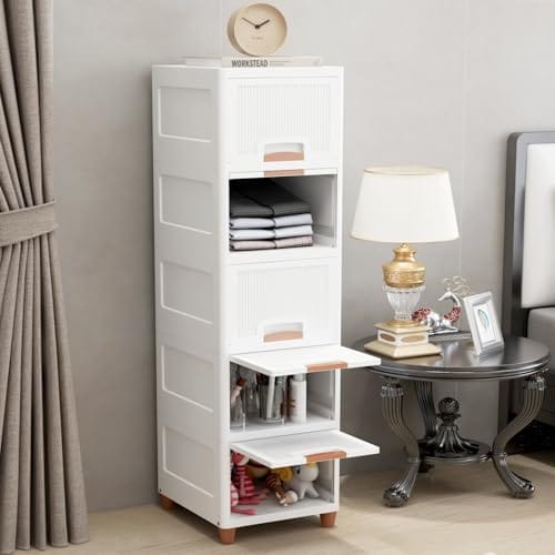 JD FRESH 5 Tier Foldable Organizer for Clothes/Modular Kitchen Storage Rack/Multipurpose Wardrobe for
