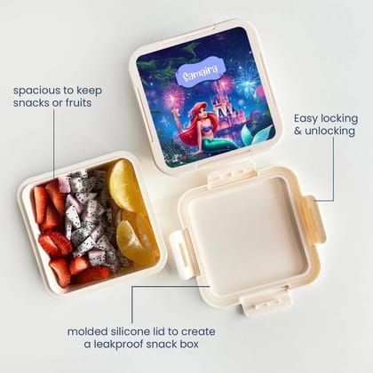 Custom Snack Box & Lunch Box for kids - Princess Ariel design-Snack Box