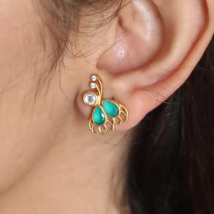 Cute 92.5 Silver Petit Butterfly Stud