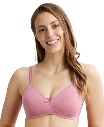 Jockey 1722 Women's Wirefree Non Padded Super Combed Cotton Elastane Stretch Medium Coverage Everyday Bra with Concealed Shaper Panel and Adjustable Straps_Heather Rose_38C Jockey 1722 Women's Wirefree Non Padded Super Combed Cotton Elastane Stretch Medi