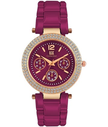 IIK COLLECTION - Magenta Stainless Steel Analog Womens Watch