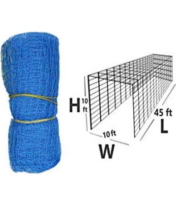 Emm Emm Premium Blue 100x10 Feet Cricket Net With Roof for Net Practice/Ball Barrier & Ball Protection