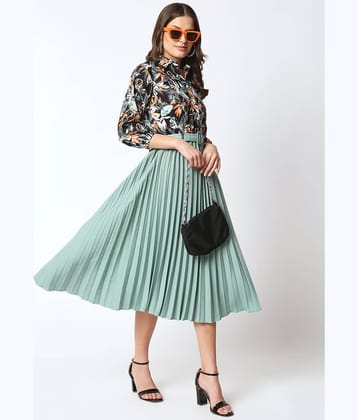 ZWERLON Women Rayon Printed A-line Dress ( Multicolor )
