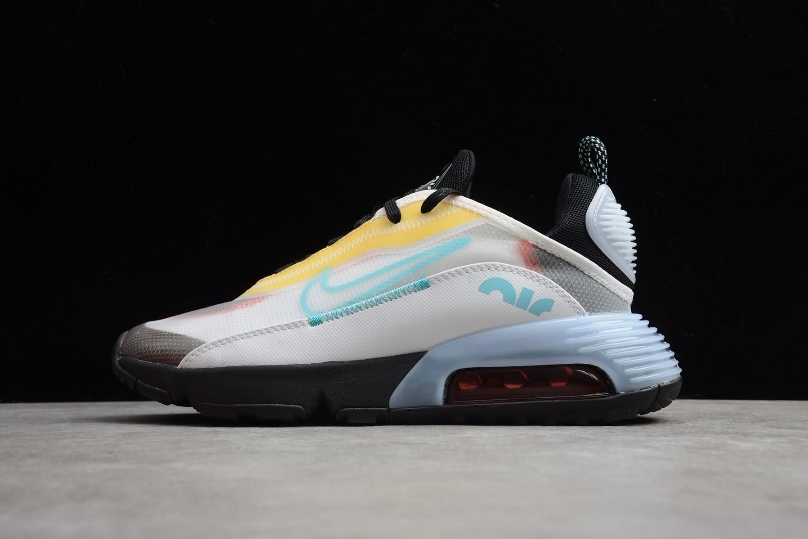 NikeMens Air Max 2090 AM2090 - White/Black/Speed Yellow-Euro 41