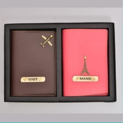 RC 11 Couple Passport Cover Set With One Charm Option.-blue / blue