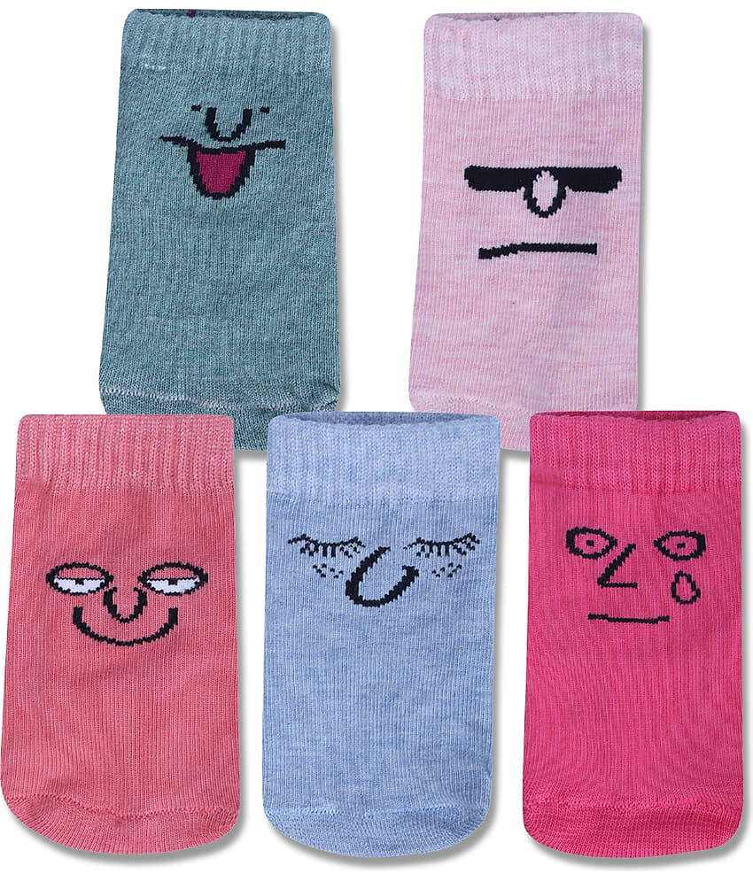 Dollar Multicolor Cotton Blend Boy's Ankle Length Socks ( Pack of 5 )