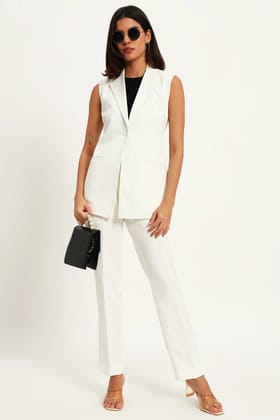 Signature Blazer Co-ord Set, Ivory-XS / XS