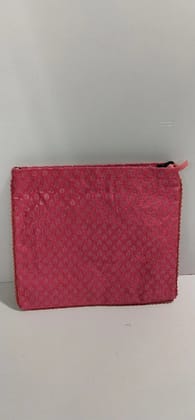 Elegant Banaras Silk Lace Zip Pouch