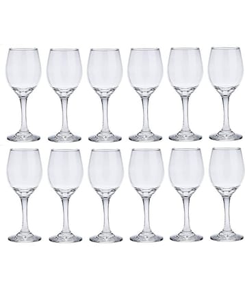 AFAST Classic Clear Wine Glass Plain Wine Glasses 250 ml ( Pack of 12 ) Transparent