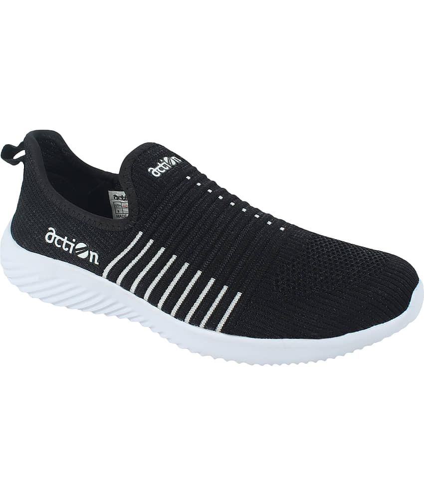 Action - AM 760-F.Blk-Wht Black Men's Sports Running Shoes