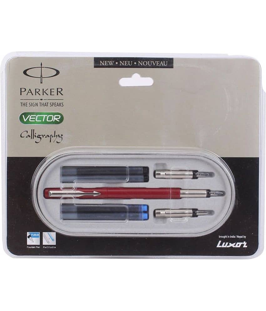 Parker Vector Standard Ct Calligraphy Fountain Pen (Blue, Black)