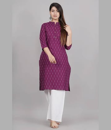 GlowWorld Rayon Printed Straight Women's Kurti - Maroon ( Pack of 1 )