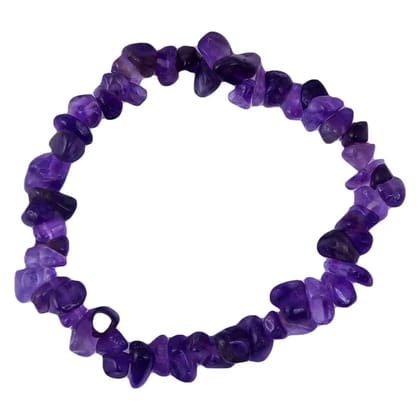 Amethyst Chips Bracelet Healing and Vastu, Meditation, Protection Stylish Bracelet for Girls/Boys/Women(KI_144)  by Krishna Impex
