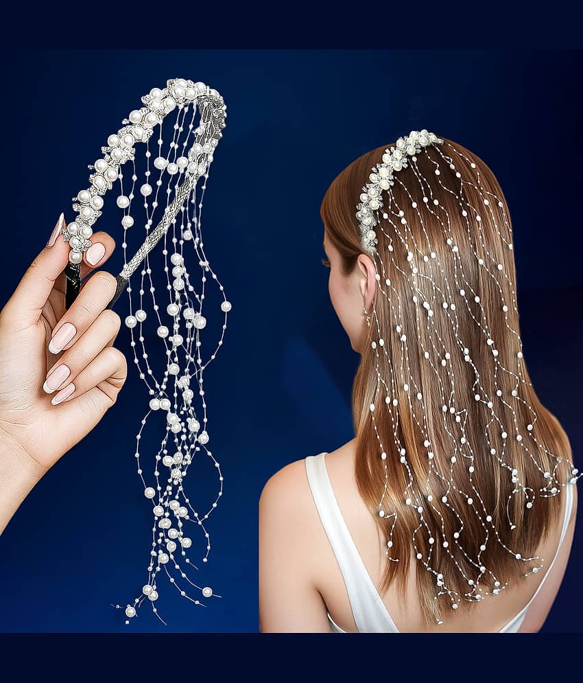 LYKAA Silver Hair Band ( Pack of 1 )