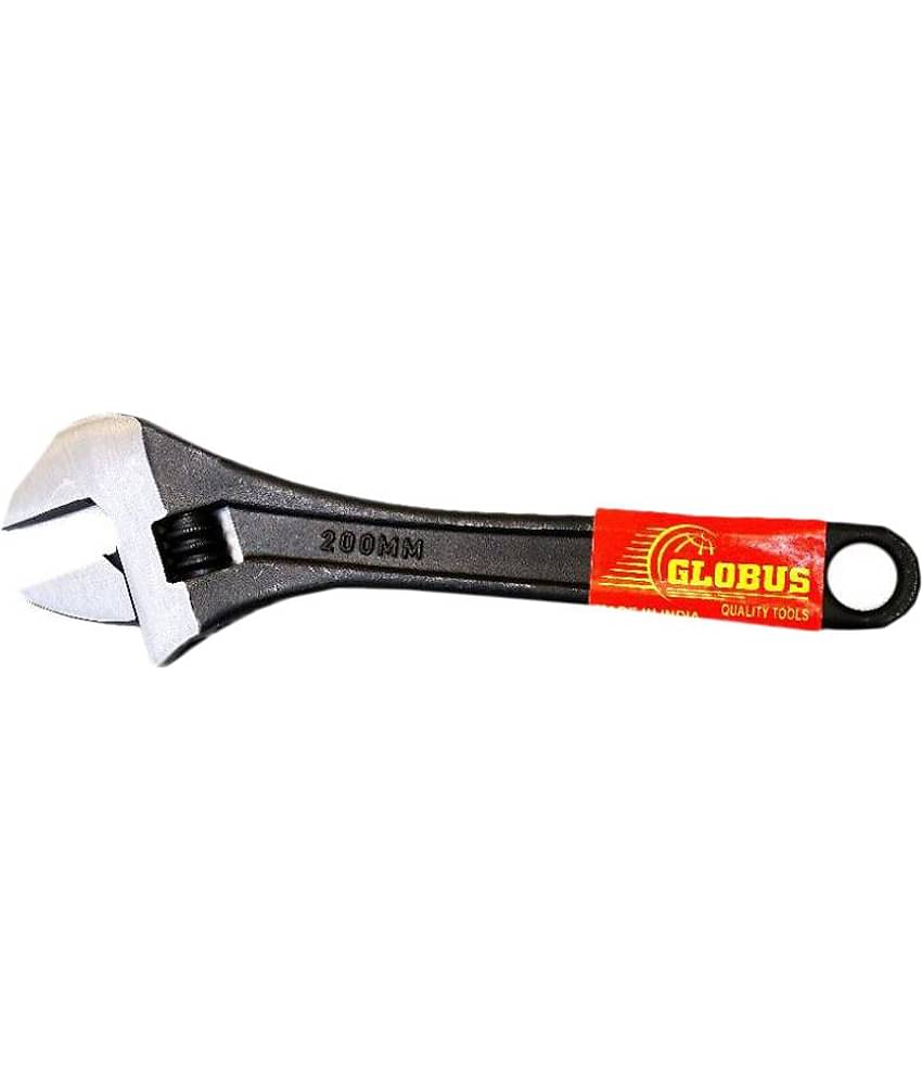 Globus Tools Adjustable Wrench 8" (200 MM) Black Finish Single Pc