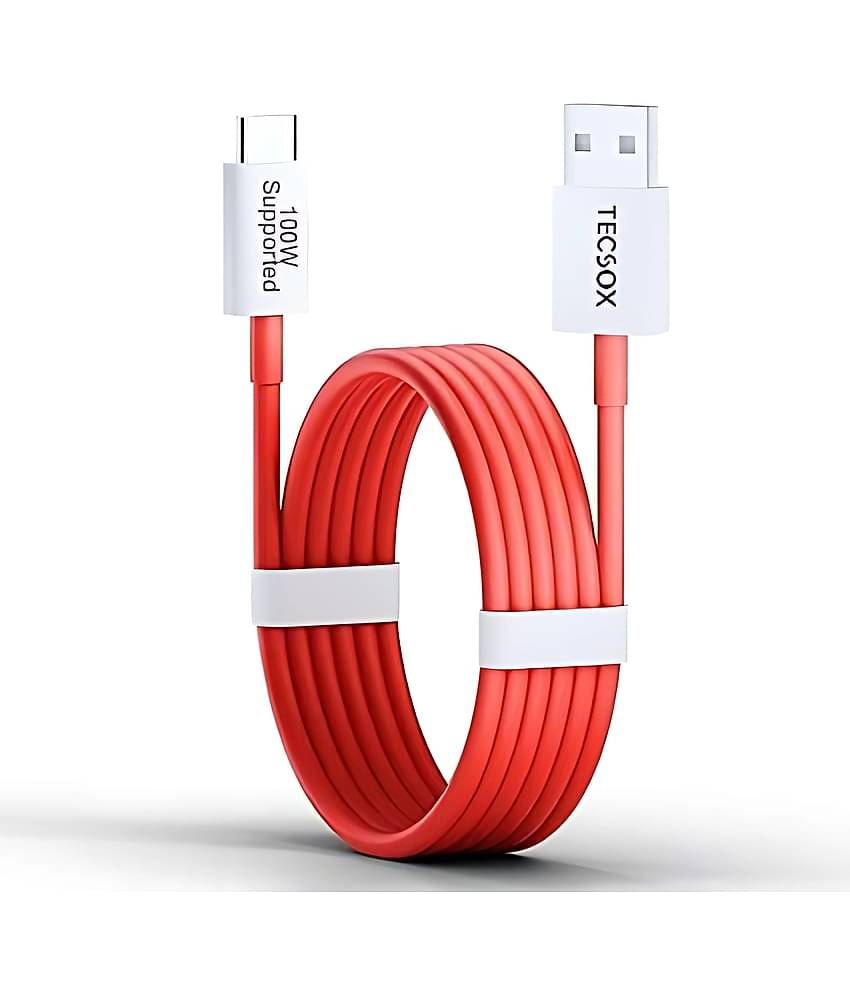 Tecsox Red 5 A Type C Cable 1 Meter