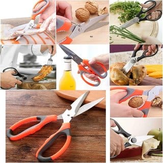 K Kudos Poultry Fish Meat Vegetables Scissors with Non-Slip Easy Grip Handles