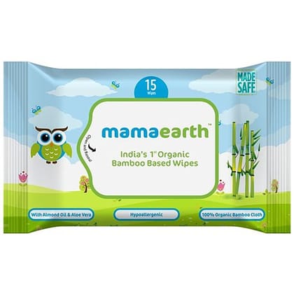 Mamaearth Baby Wipes Organic Bamboo 15 Pulls, 2 Pcs