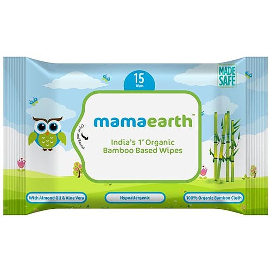 Mamaearth Baby Wipes Organic Bamboo 15 Pulls, 2 Pcs