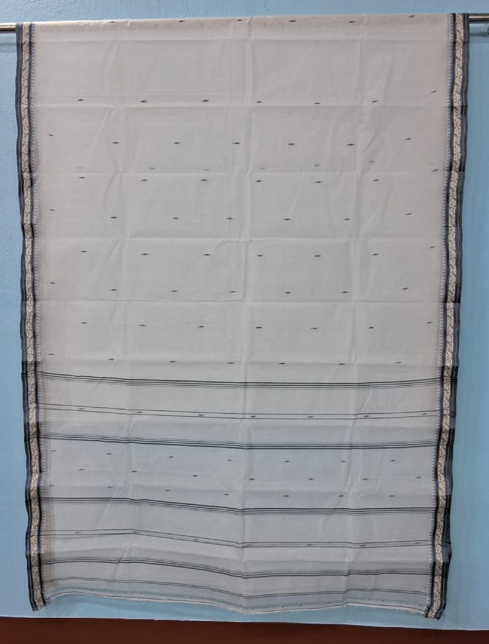 Bengal Pure Cotton Tangail Saree | White