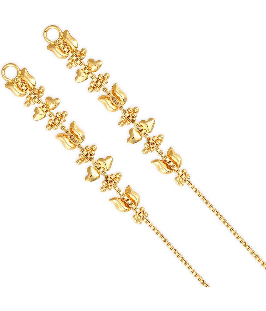 Vighnaharta - Golden Ear Chain Earrings ( Pack of 1 )