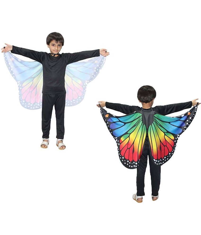 Kaku Fancy Dresses Dance Fairy Belly Dance Wings/Butterfly Wings Fabric/Egypt Belly Soft Fabric Wings Dancing Costume -Multicolor, 3-10 Years, for Unisex