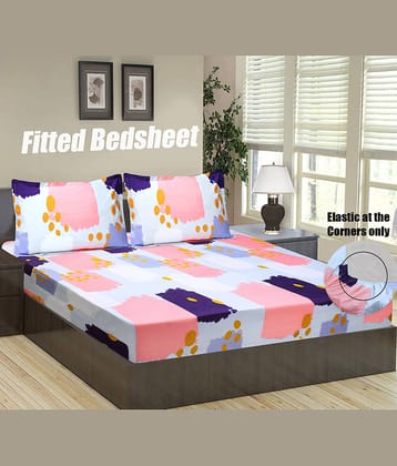Home Candy Double Microfibre Multi Printed Fitted Sheet