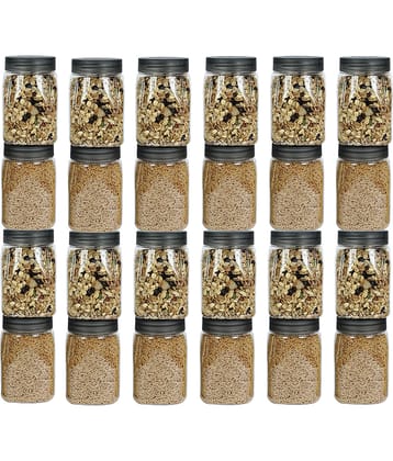 PearlPet SpaceSaver-BlackCap Plastic Black Multi-Purpose Container ( Set of 24 )