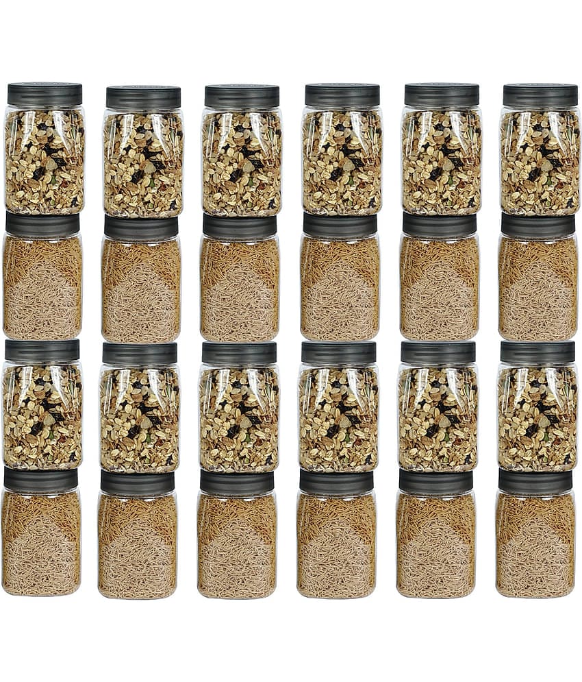 PearlPet SpaceSaver-BlackCap Plastic Black Multi-Purpose Container ( Set of 24 )