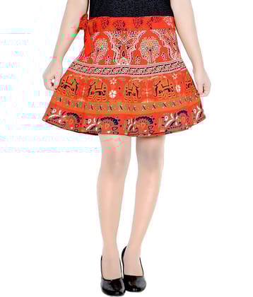 Sttoffa Cotton Wrap Skirt - Orange